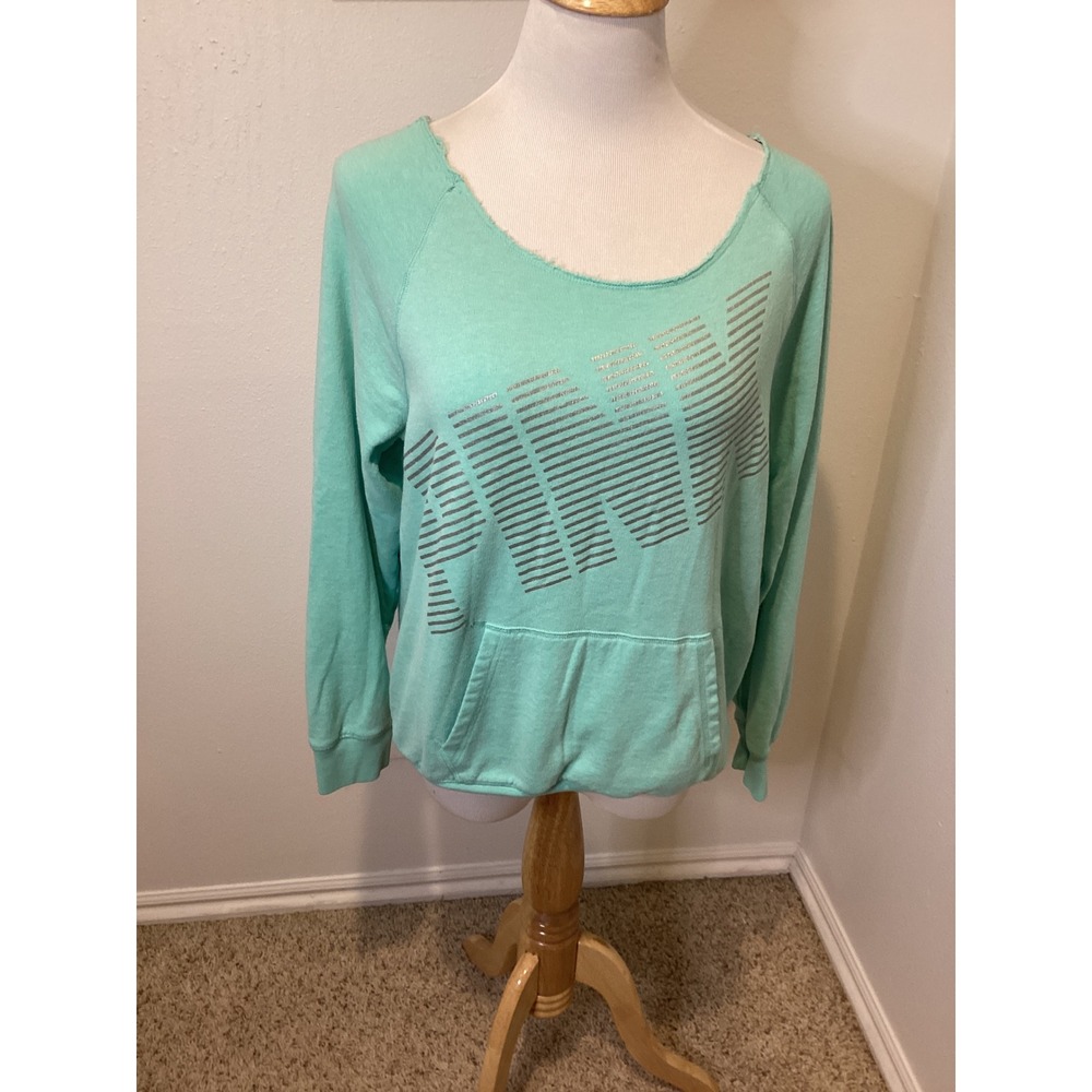 PINK Victoria's Secret Mint Green Graphic Pullover Sweatshirt Women's Medium